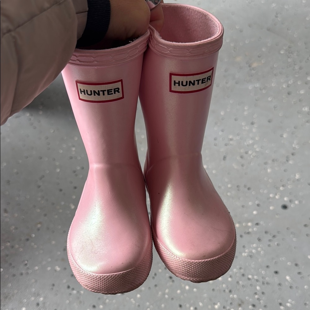 Hunter Kids' Pink Waterproof Boots